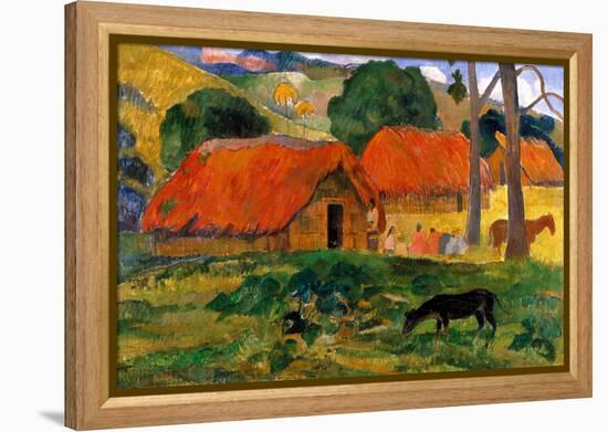 The Three Huts, Tahiti by Gauguin-Paul Gauguin-Framed Premier Image Canvas