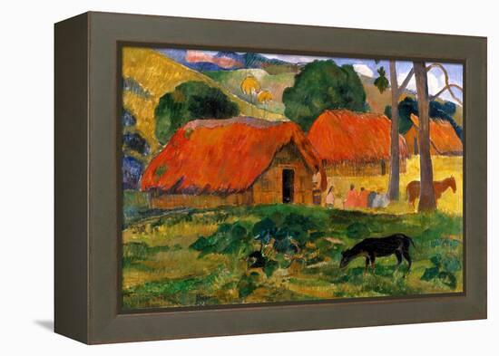 The Three Huts, Tahiti by Gauguin-Paul Gauguin-Framed Premier Image Canvas