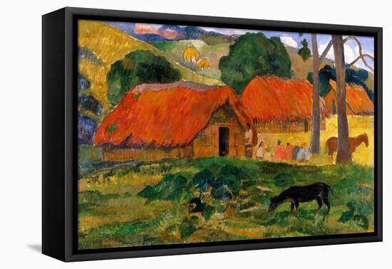 The Three Huts, Tahiti by Gauguin-Paul Gauguin-Framed Premier Image Canvas