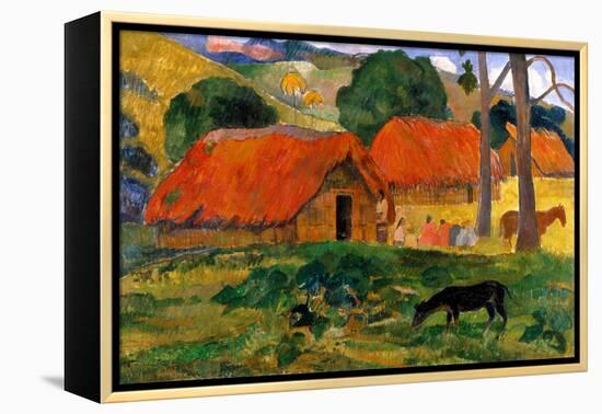 The Three Huts, Tahiti by Gauguin-Paul Gauguin-Framed Premier Image Canvas