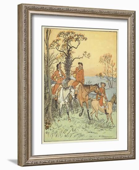 The Three Jovial Huntsmen (Colour Litho)-Randolph Caldecott-Framed Giclee Print