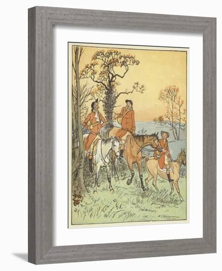 The Three Jovial Huntsmen (Colour Litho)-Randolph Caldecott-Framed Giclee Print