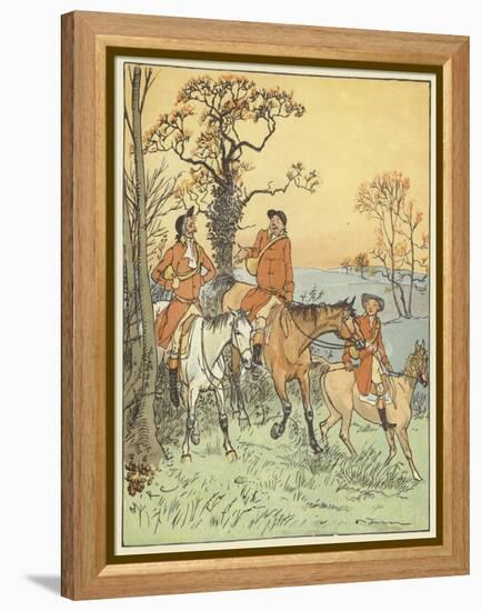 The Three Jovial Huntsmen (Colour Litho)-Randolph Caldecott-Framed Premier Image Canvas