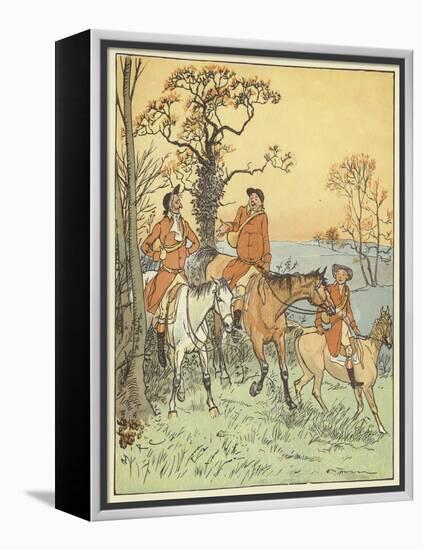 The Three Jovial Huntsmen (Colour Litho)-Randolph Caldecott-Framed Premier Image Canvas