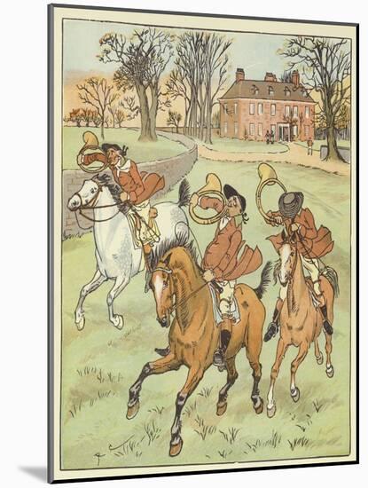 The Three Jovial Huntsmen (Colour Litho)-Randolph Caldecott-Mounted Giclee Print