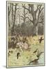 The Three Jovial Huntsmen (Colour Litho)-Randolph Caldecott-Mounted Giclee Print