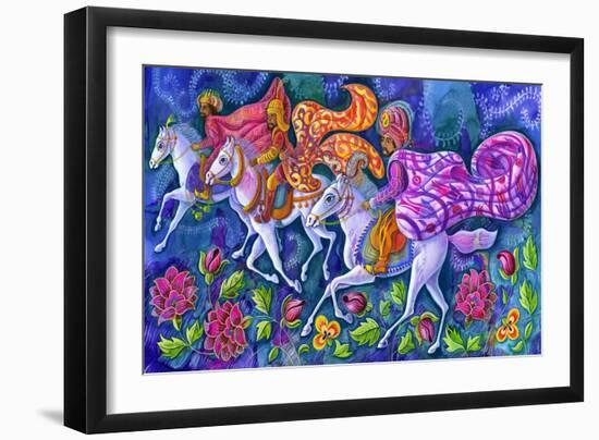The Three Kings, 2008 (Ink and Gouache)-Jane Tattersfield-Framed Giclee Print