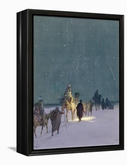 The Three Kings (Pencil and W/C on Paper)-Paul Hey-Framed Premier Image Canvas