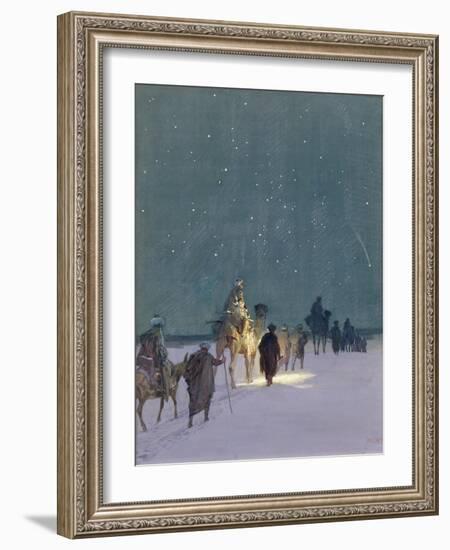 The Three Kings (Pencil and W/C on Paper)-Paul Hey-Framed Giclee Print