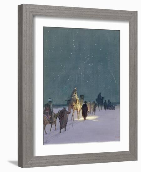 The Three Kings (Pencil and W/C on Paper)-Paul Hey-Framed Giclee Print