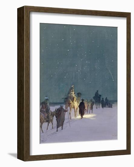 The Three Kings (Pencil and W/C on Paper)-Paul Hey-Framed Giclee Print
