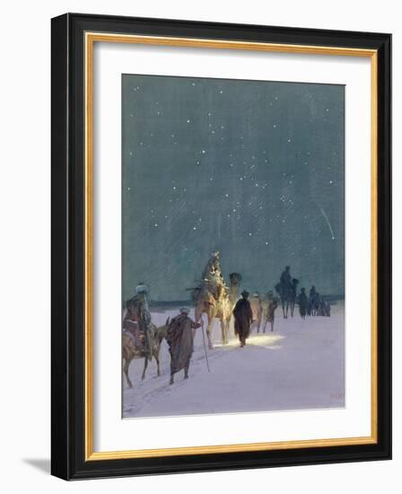 The Three Kings (Pencil and W/C on Paper)-Paul Hey-Framed Giclee Print