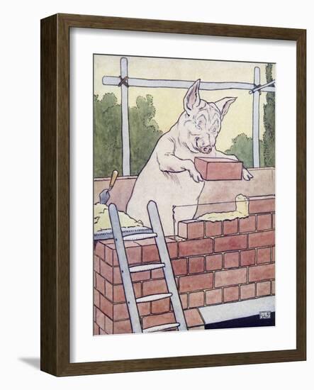 The Three Little Pigs-Leonard Leslie Brooke-Framed Giclee Print