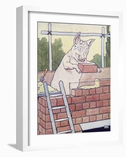 The Three Little Pigs-Leonard Leslie Brooke-Framed Giclee Print