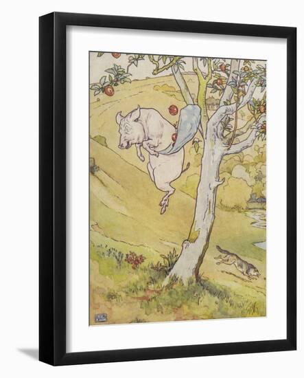 The Three Little Pigs-Leonard Leslie Brooke-Framed Giclee Print