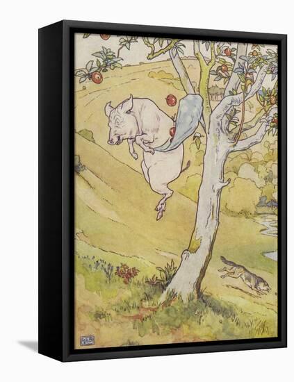 The Three Little Pigs-Leonard Leslie Brooke-Framed Premier Image Canvas