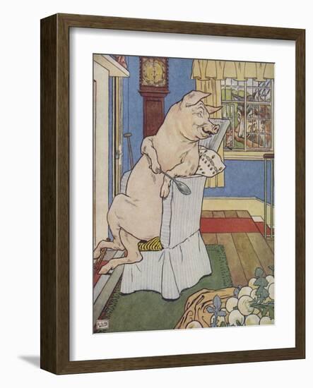 The Three Little Pigs-Leonard Leslie Brooke-Framed Giclee Print