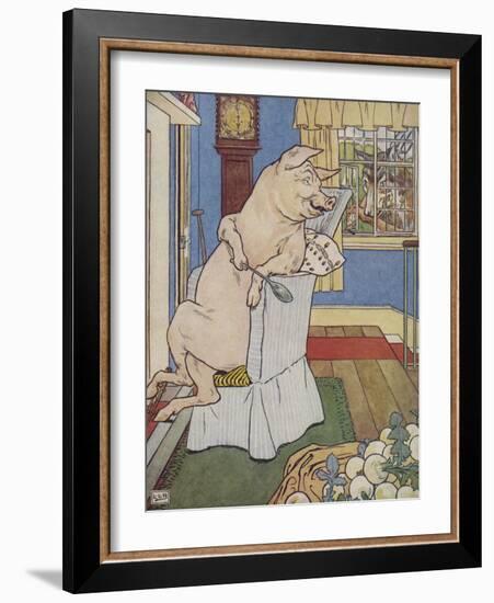 The Three Little Pigs-Leonard Leslie Brooke-Framed Giclee Print