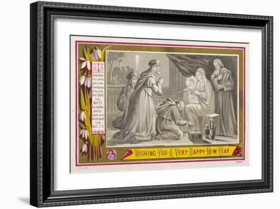 The Three Magi Give Jesus His Birthday Presents-null-Framed Art Print