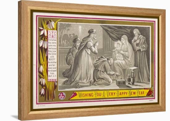 The Three Magi Give Jesus His Birthday Presents-null-Framed Stretched Canvas