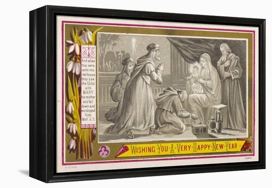 The Three Magi Give Jesus His Birthday Presents-null-Framed Stretched Canvas