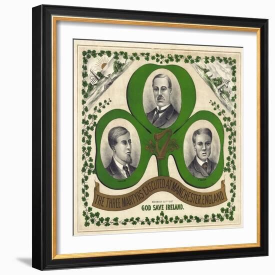 The Three Martyrs Executed at Manchester, England: God Save Ireland, Published C.1893-null-Framed Giclee Print