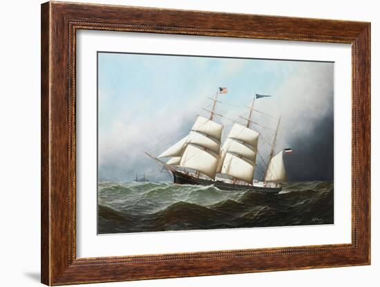 The Three Masted Barque, 'Ceres', Bound For the U. S. A, 1881-Antonio Jacobsen-Framed Giclee Print