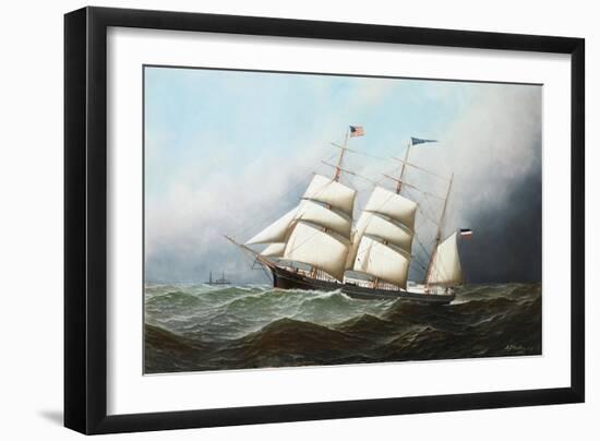 The Three Masted Barque, 'Ceres', Bound For the U. S. A, 1881-Antonio Jacobsen-Framed Giclee Print