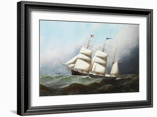 The Three Masted Barque, 'Ceres', Bound For the U. S. A, 1881-Antonio Jacobsen-Framed Giclee Print