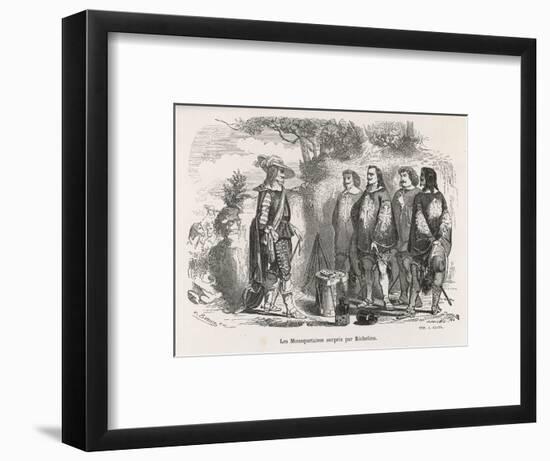 The Three Musketeers and D'Artagnan are Surprised by Richelieu-null-Framed Art Print