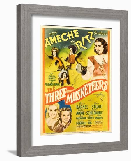 The Three Musketeers, the Ritz Brothers, Don Ameche, Gloria Stuart, Pauline Moore, 1939-null-Framed Photo