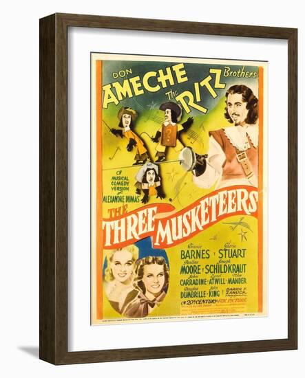 The Three Musketeers, the Ritz Brothers, Don Ameche, Gloria Stuart, Pauline Moore, 1939-null-Framed Photo