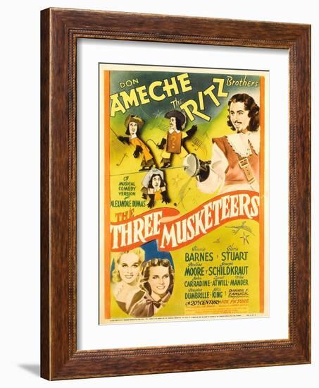 The Three Musketeers, the Ritz Brothers, Don Ameche, Gloria Stuart, Pauline Moore, 1939-null-Framed Photo