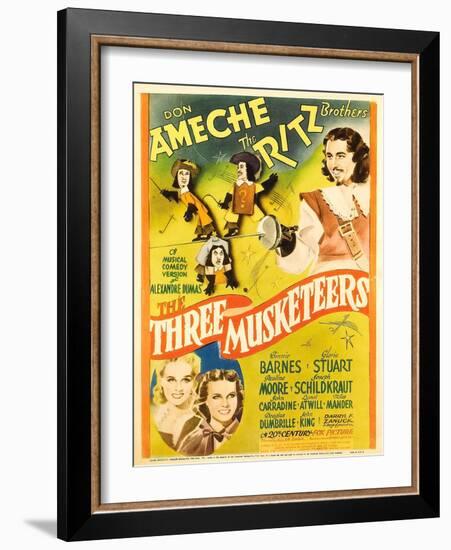The Three Musketeers, the Ritz Brothers, Don Ameche, Gloria Stuart, Pauline Moore, 1939-null-Framed Photo