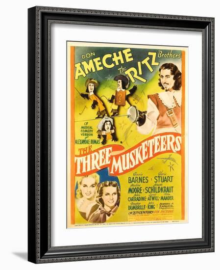 The Three Musketeers, the Ritz Brothers, Don Ameche, Gloria Stuart, Pauline Moore, 1939-null-Framed Photo