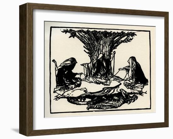 The Three Norns, from Götterdämmerung by Wagner-Arthur Rackham-Framed Giclee Print