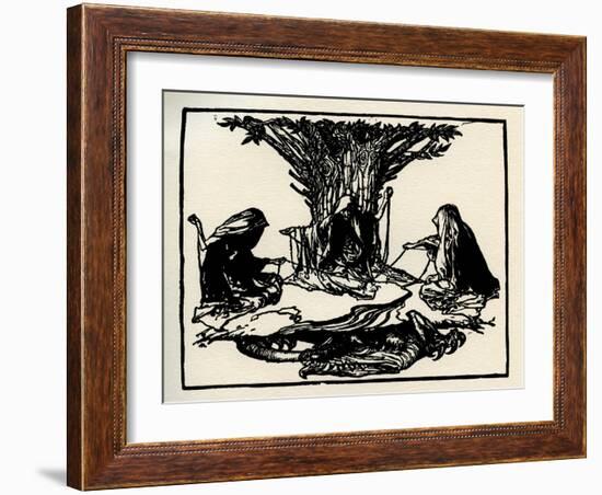 The Three Norns, from Götterdämmerung by Wagner-Arthur Rackham-Framed Giclee Print