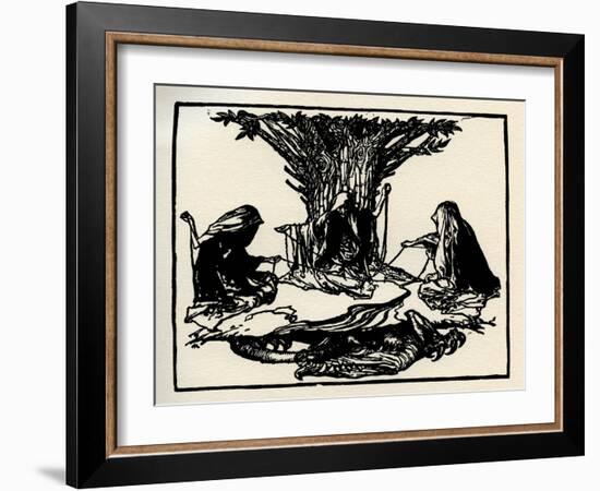 The Three Norns, from Götterdämmerung by Wagner-Arthur Rackham-Framed Giclee Print