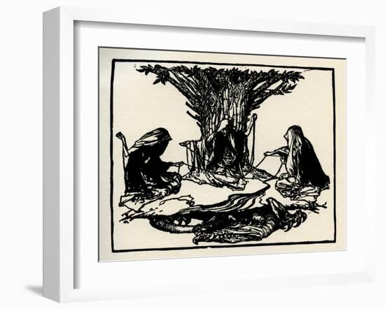 The Three Norns, from Götterdämmerung by Wagner-Arthur Rackham-Framed Giclee Print