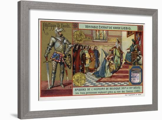 The Three Princesses Pleading for Mercy on Behalf of the People of Ghent, 1385-null-Framed Giclee Print