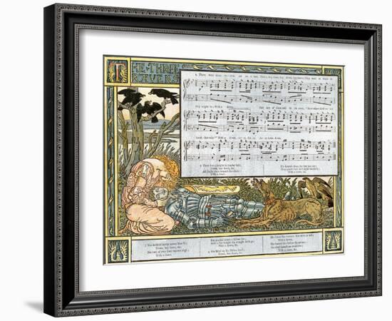 The Three Ravens', Song Illustration from 'Pan-Pipes', a Book of Old Songs, Newly Arranged and…-Walter Crane-Framed Giclee Print