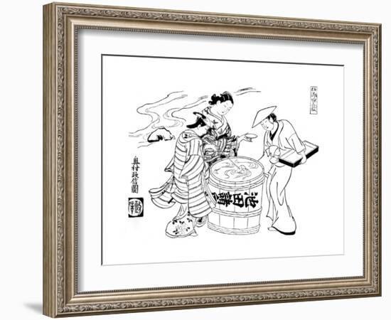 The Three Sake-Tasters, C1700-Okumura Masanobu-Framed Giclee Print