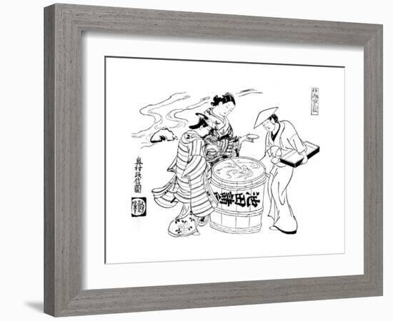 The Three Sake-Tasters, C1700-Okumura Masanobu-Framed Giclee Print