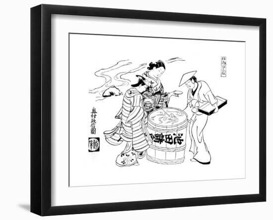 The Three Sake-Tasters, C1700-Okumura Masanobu-Framed Giclee Print