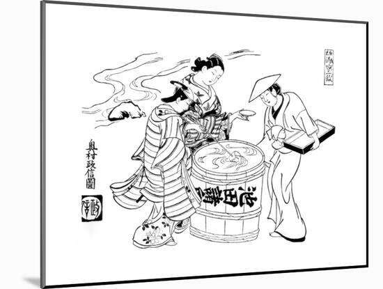 The Three Sake-Tasters, C1700-Okumura Masanobu-Mounted Giclee Print