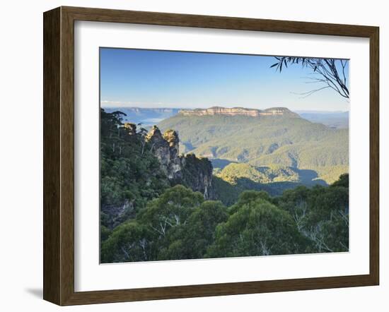 The Three Sisters and Mount Solitary, Blue Mountains, Blue Mountains National Park, Nsw, Australia-Jochen Schlenker-Framed Photographic Print