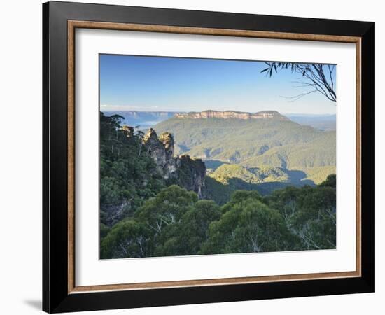 The Three Sisters and Mount Solitary, Blue Mountains, Blue Mountains National Park, Nsw, Australia-Jochen Schlenker-Framed Photographic Print