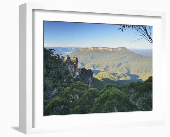 The Three Sisters and Mount Solitary, Blue Mountains, Blue Mountains National Park, Nsw, Australia-Jochen Schlenker-Framed Photographic Print