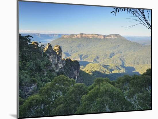 The Three Sisters and Mount Solitary, Blue Mountains, Blue Mountains National Park, Nsw, Australia-Jochen Schlenker-Mounted Photographic Print