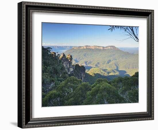 The Three Sisters and Mount Solitary, Blue Mountains, Blue Mountains National Park, Nsw, Australia-Jochen Schlenker-Framed Photographic Print